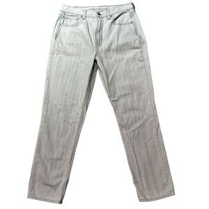AMERICAN EAGLE Mom Jean 8 Regular High Rise Light Wash/White Stripe #549078